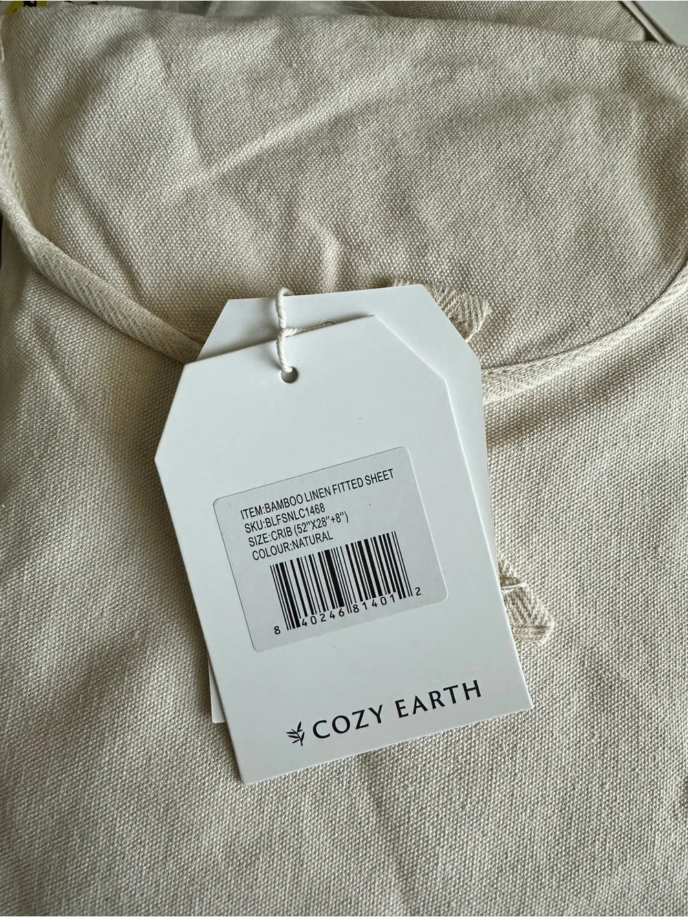 NWT Cozy Earth Bamboo Linen Fitted CRIB Sheet